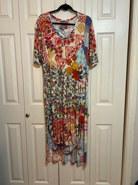 Johnny Was Multi-Color Floral Patchwork Maxi Dress